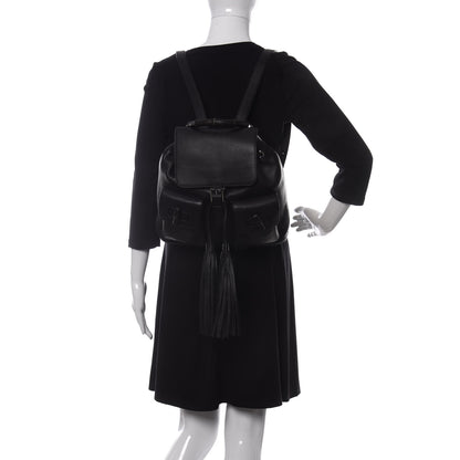 Gucci Cellarius Calfskin Medium Bamboo Backpack Black 2 of 10