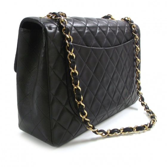 Lambskin XL Jumbo Flap Black