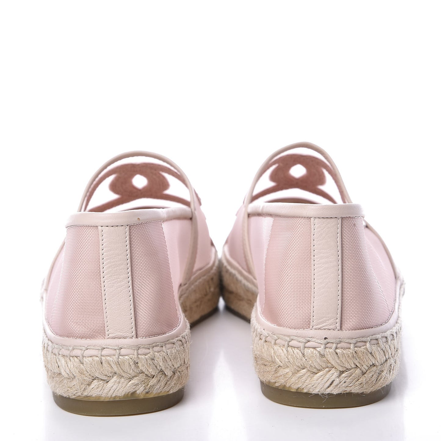 Mesh Grosgrain CC Espadrilles 42 Pink