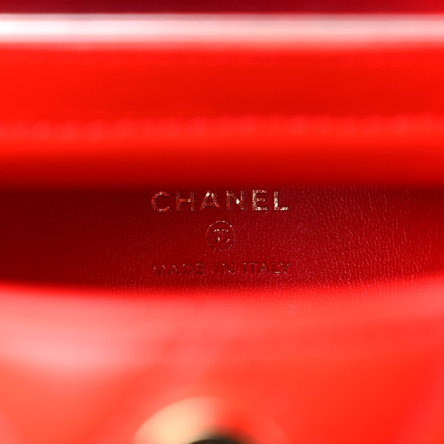 Chanel Patent Calfskin Quilted Top Handle Vanity With Chain Red 6 of 10