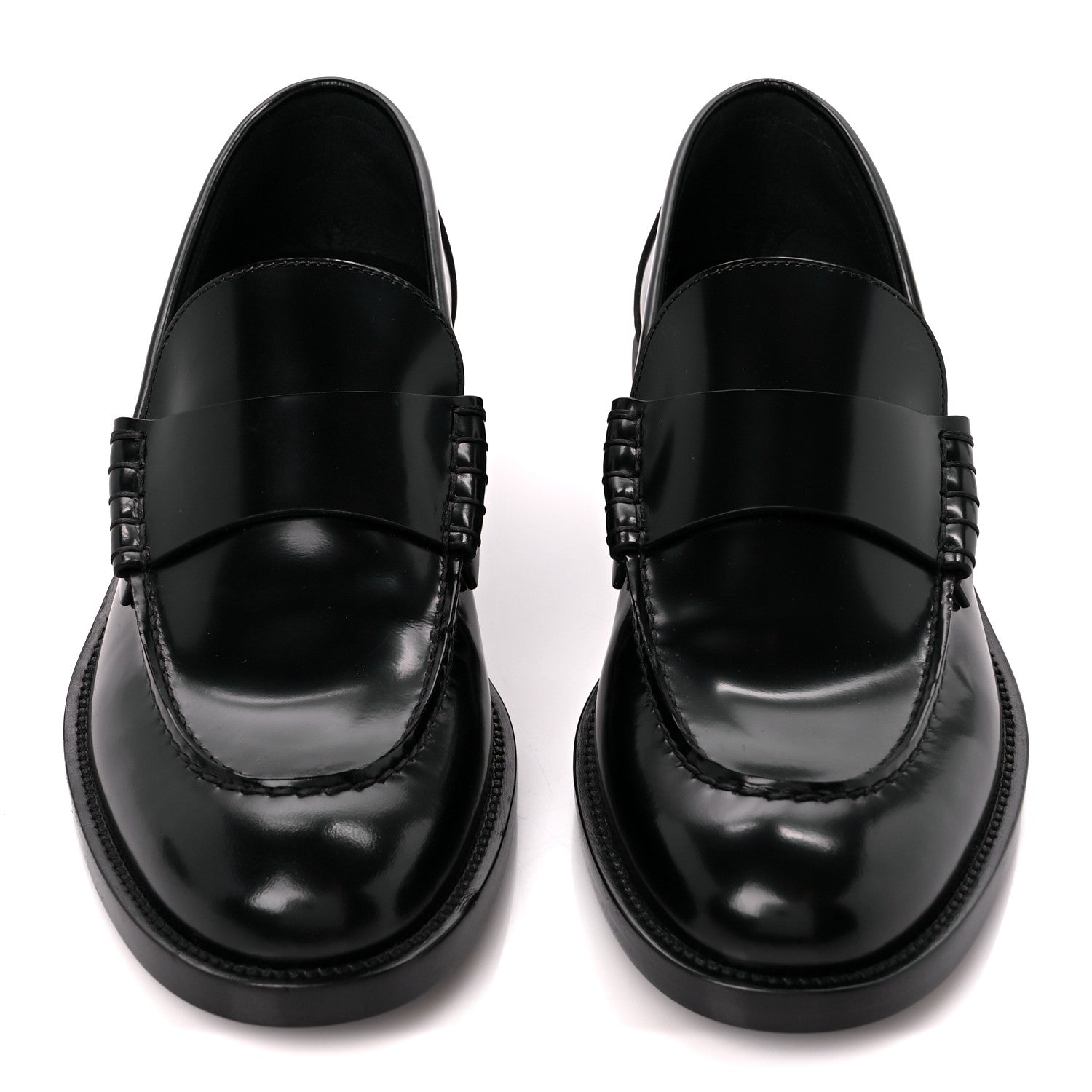 Chanel Shiny Calfskin Logo Loafers 39 Black 2 of 11