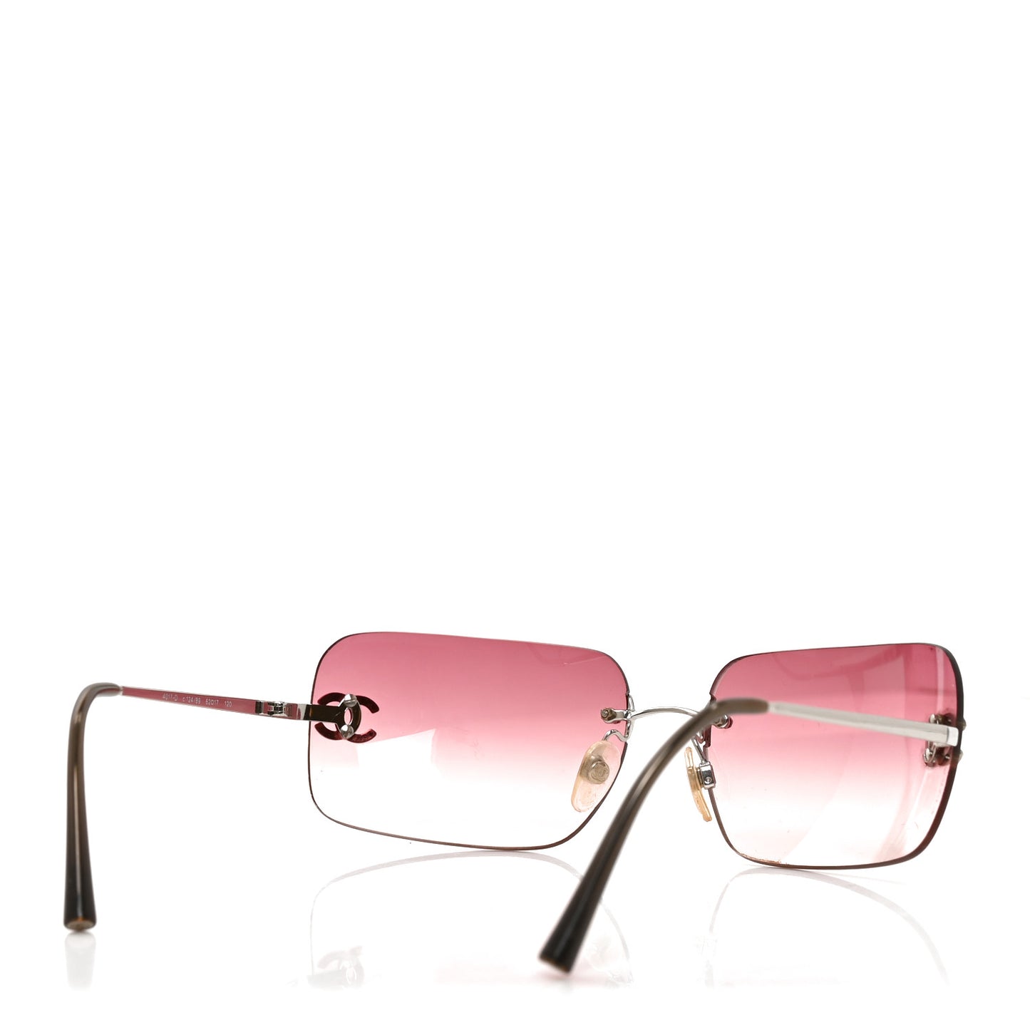 Metal Crystal CC Logo Sunglasses 4017-D Pink