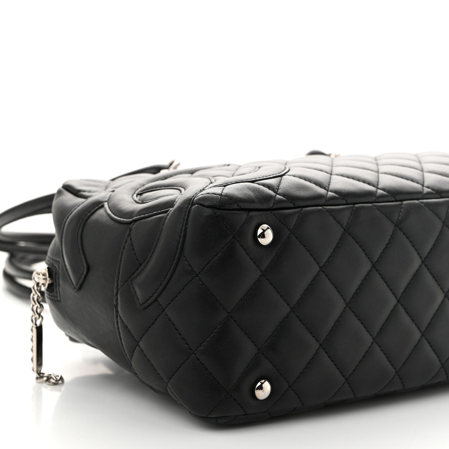 Calfskin Quilted Large Cambon Bowler Black