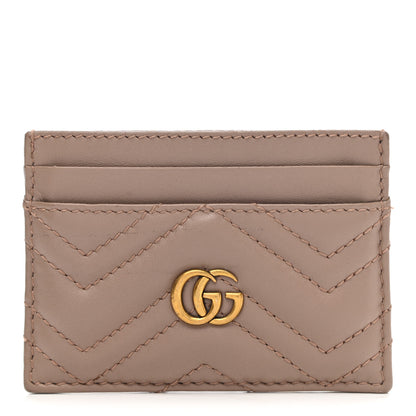 Gucci Calfskin Matelasse GG Marmont Card Holder Porcelain Rose 1 of 8