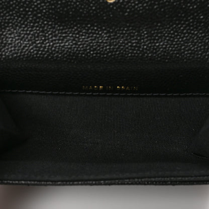 Chanel Caviar Quilted Chain CC Flap Card Holder Black 5 of 8