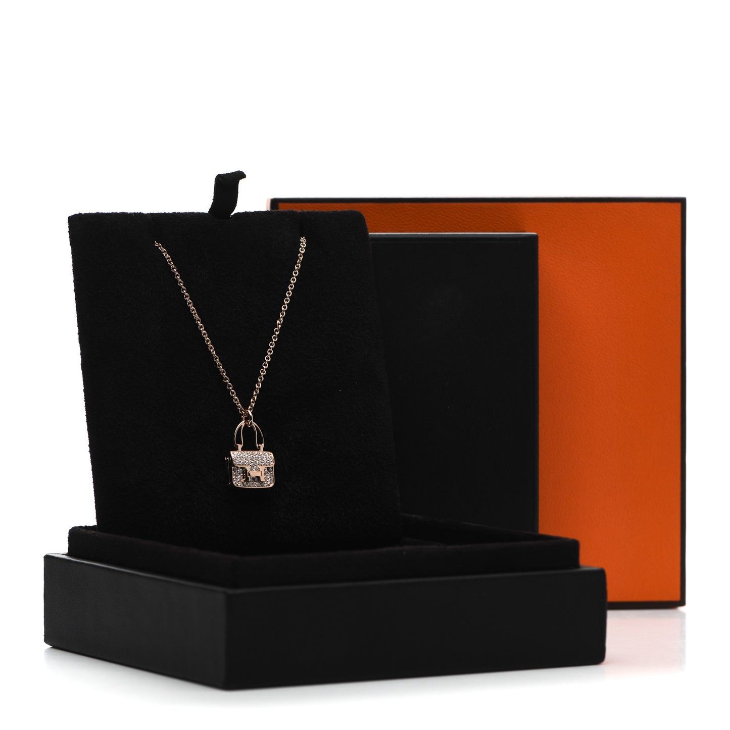 18K Rose Gold Diamond Constance Amulettes Pendant Necklace