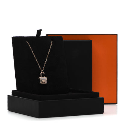Hermes 18K Rose Gold Diamond Constance Amulettes Pendant Necklace 6 of 6