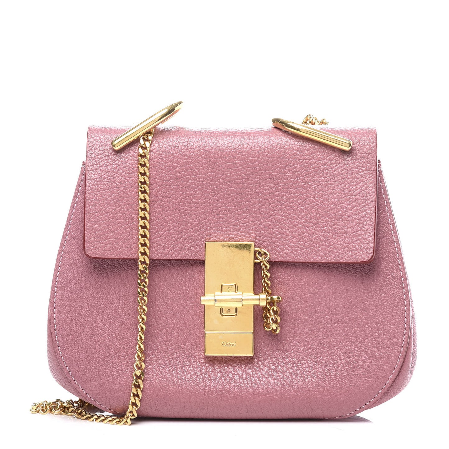 Grained Lambskin Mini Drew Shoulder Bag Washed Pink