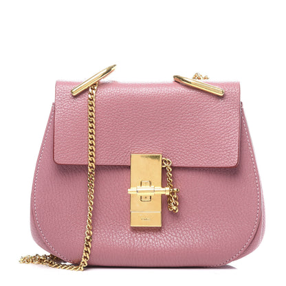 Chloe Grained Lambskin Mini Drew Shoulder Bag Washed Pink 1 of 9