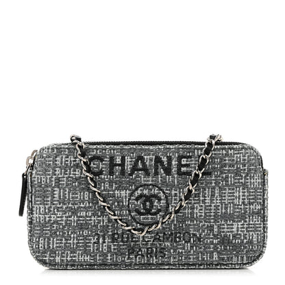 Chanel Canvas Small Deauville Clutch With Chain Charcoal 1 of 13