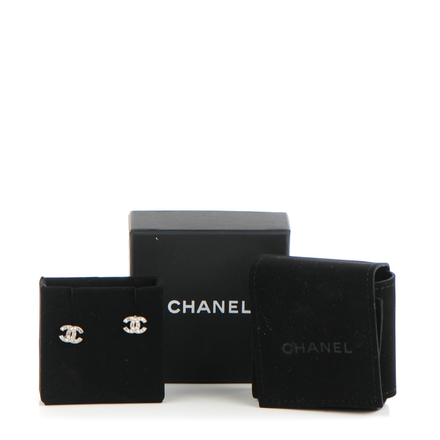 Crystal Timeless CC Earrings Silver
