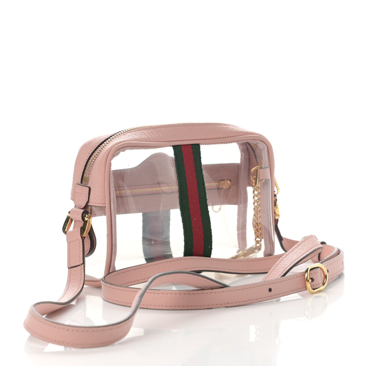 Gucci Vinyl Web Mini Ophidia Transparent Shoulder Bag Perfect Pink 3 of 12