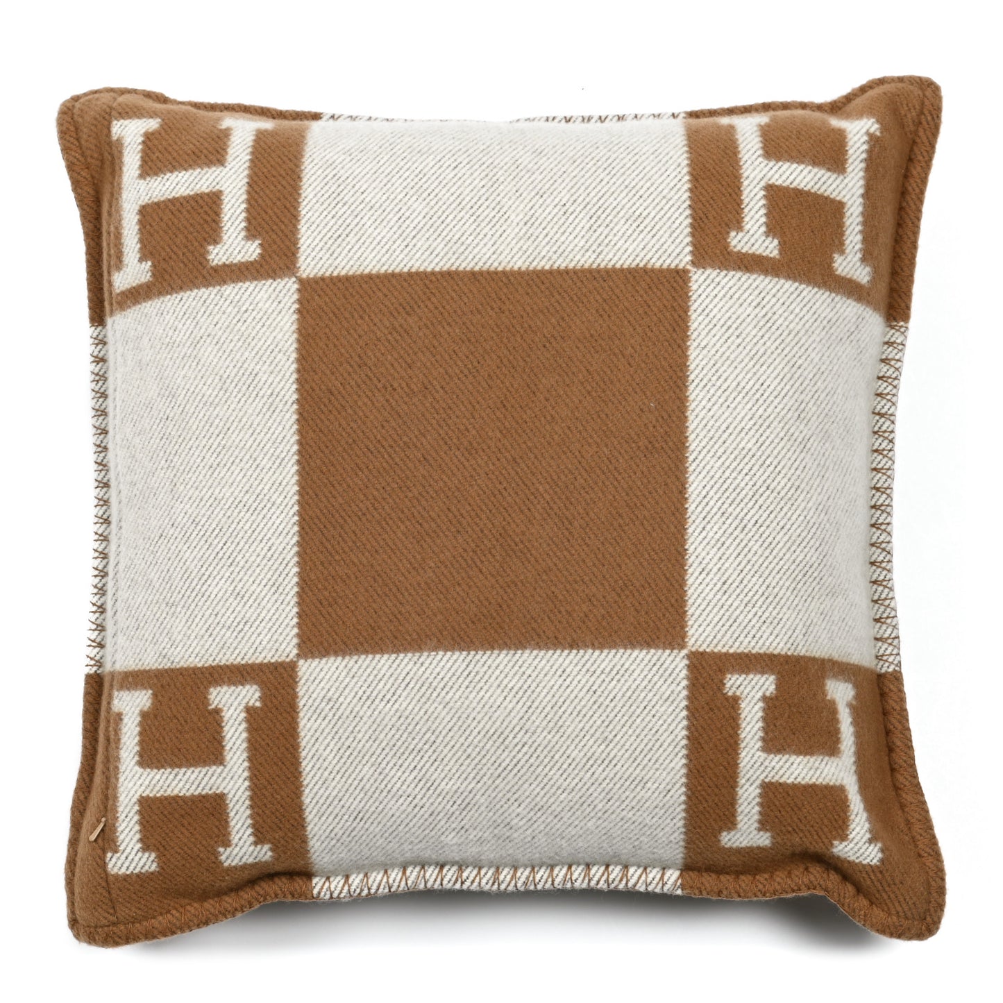 Wool Cashmere Avalon Pillow PM Ecru Camel