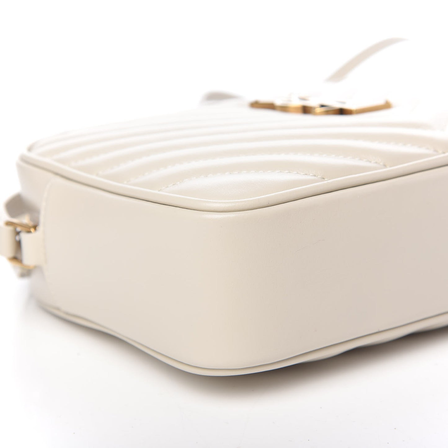 Calfskin Matelasse Monogram Lou Camera Bag Crema Soft