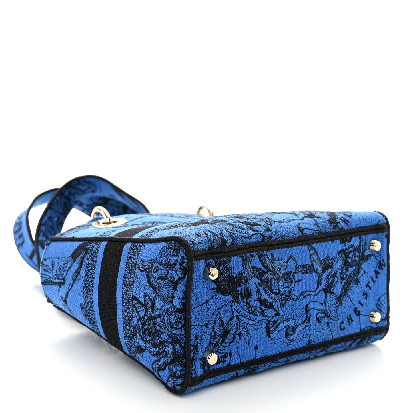 Canvas Toile de Jouy Zodiac Embroidered Medium Lady D-Lite Blue