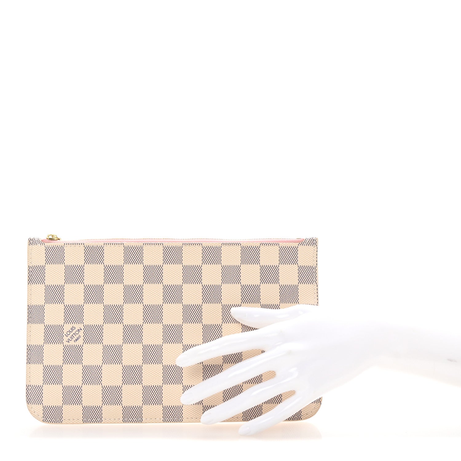 Louis Vuitton Damier Azur Neverfull MM GM Pochette Rose Ballerine 2 of 6