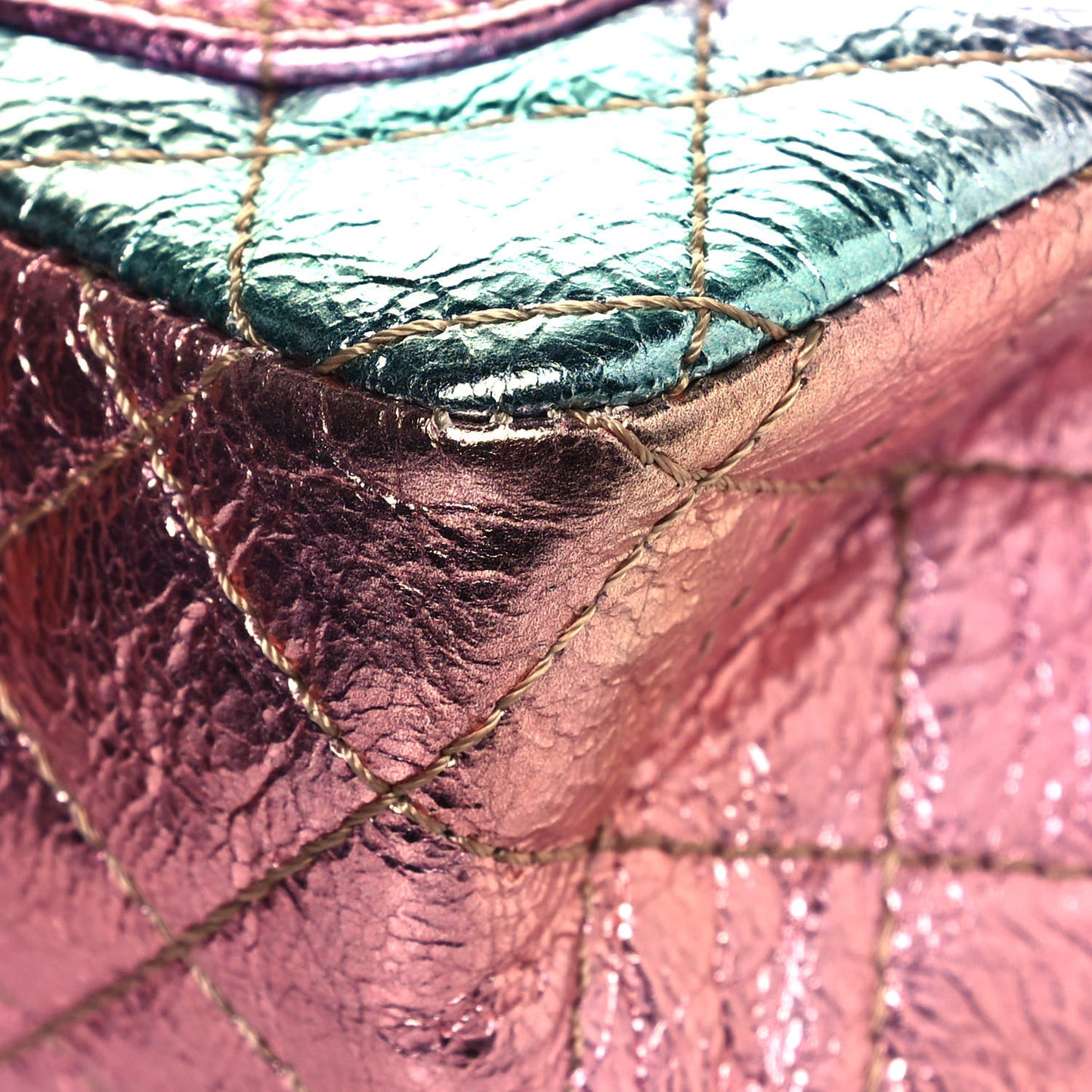 Metallic Goatskin Quilted Mini 2.55 Reissue Flap Multicolor