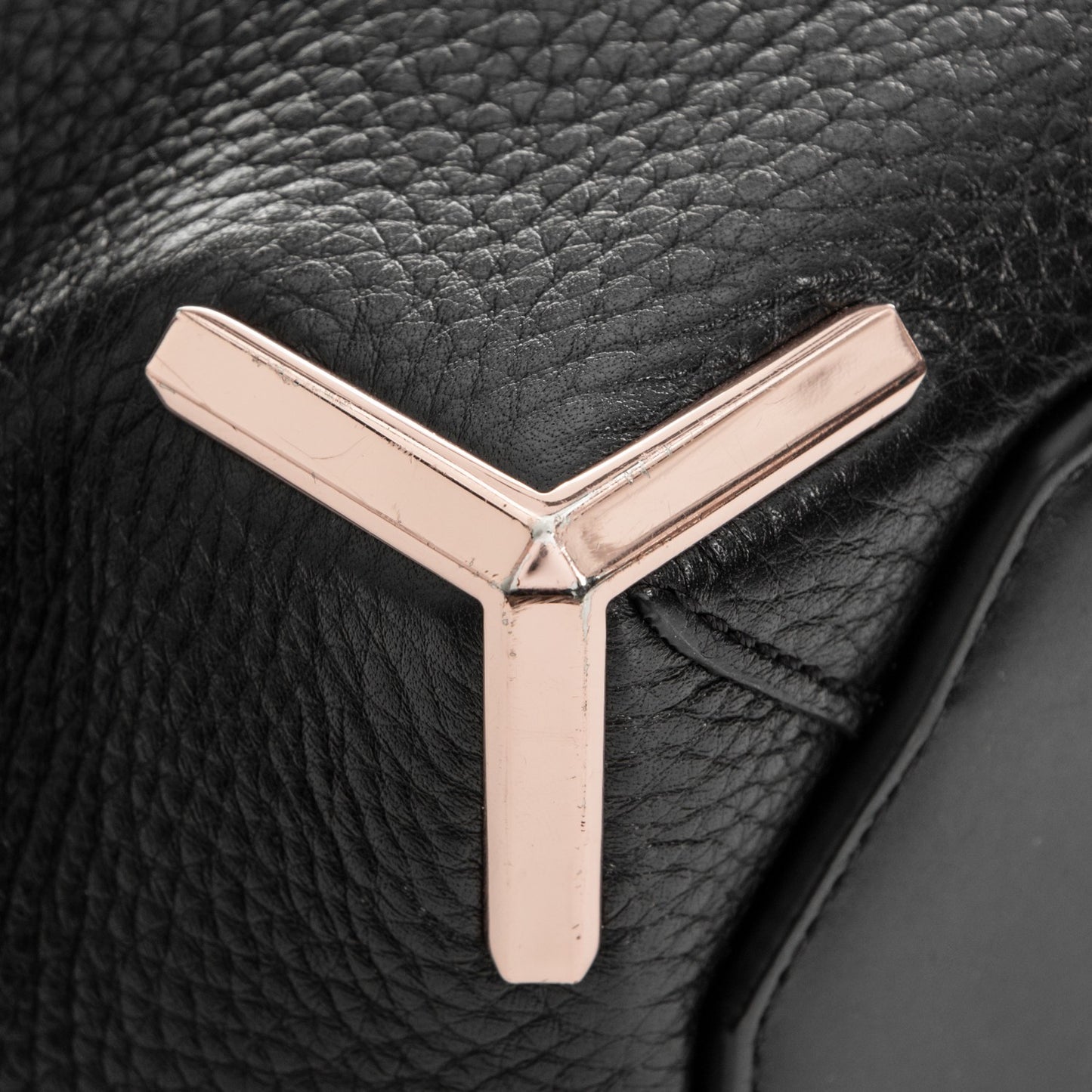Pebbled Calfskin Small Emile Soft Black Rose Gold Hardware