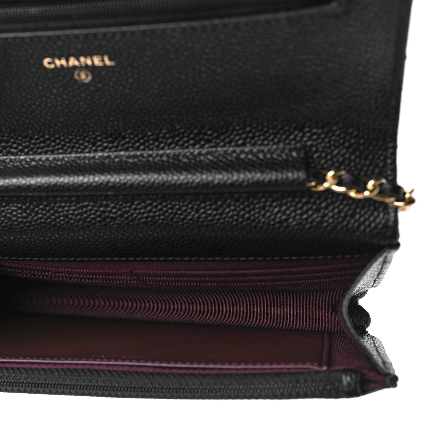 Caviar Quilted Wallet On Chain WOC Black