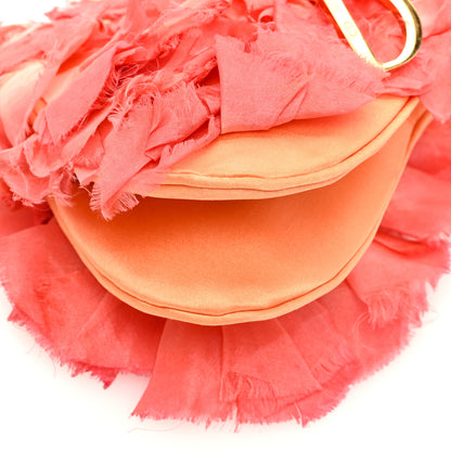 Christian Dior Silk Petal Applique Mini Saddle Orange 8 of 11