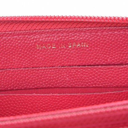 Chanel Caviar Quilted Small Boy Zip Around Wallet Fuchsia 7 of 9