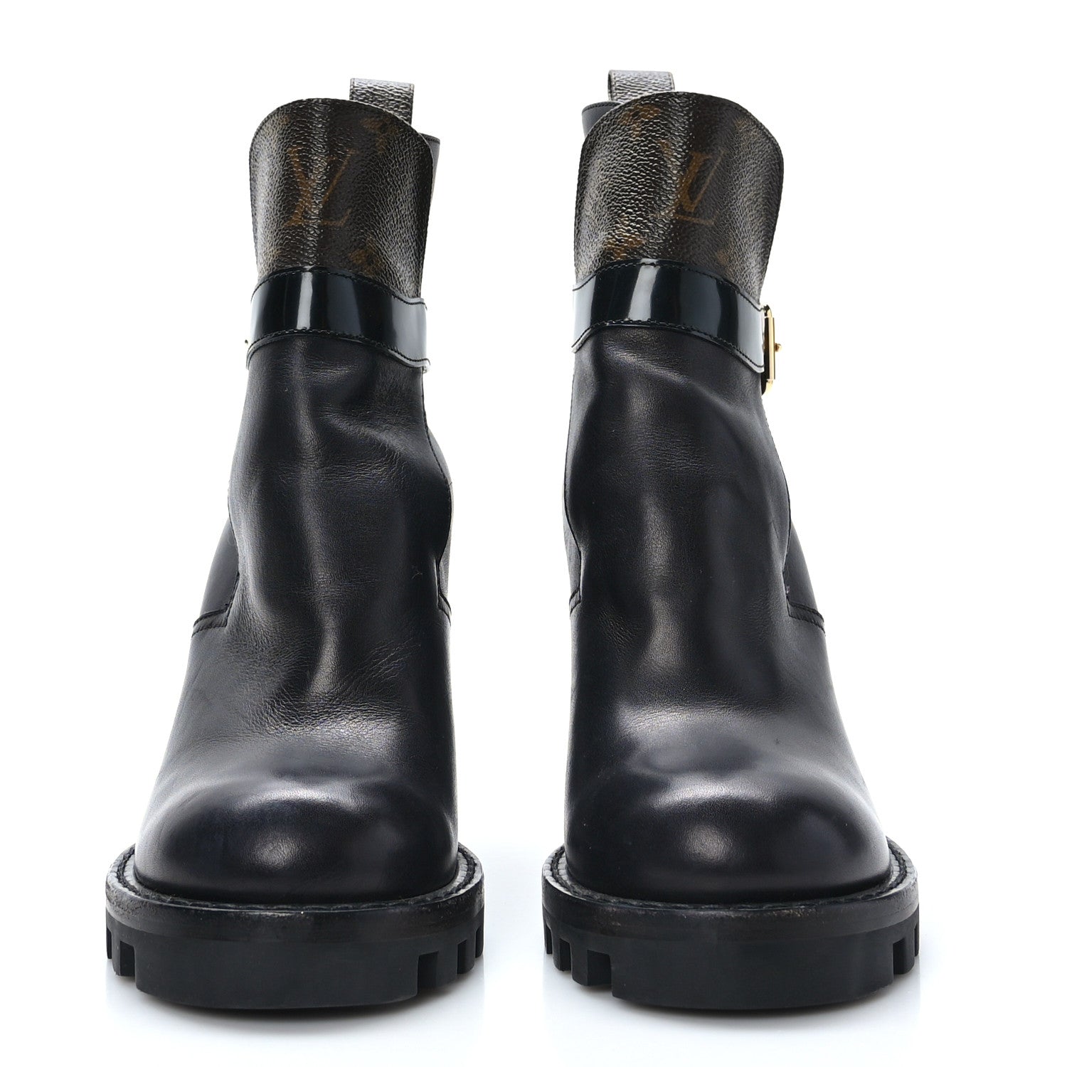 Louis Vuitton Calfskin Monogram Star Trail Ankle Boots 38 Black 2 of 9