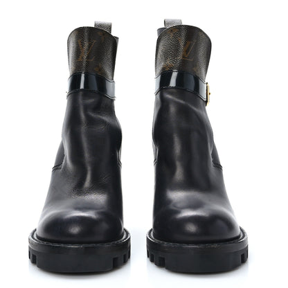 Louis Vuitton Calfskin Monogram Star Trail Ankle Boots 38 Black 2 of 9