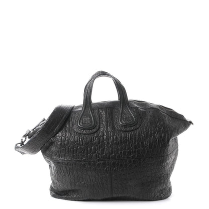 Givenchy Calfskin Crocodile Embossed Large Nightingale Black 1 of 7