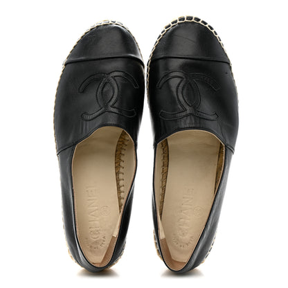 Chanel Lambskin CC Espadrilles 36 Black 2 of 13
