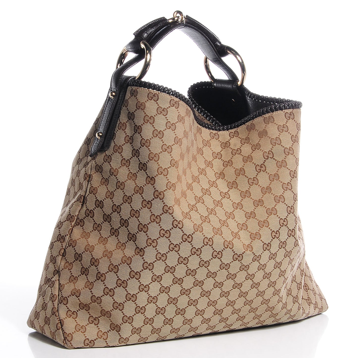 Monogram Large Horsebit Chain Hobo Dark Brown