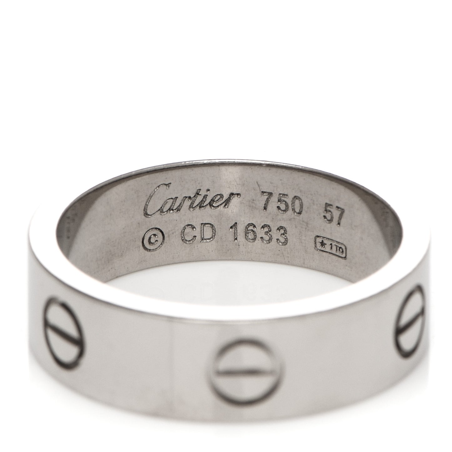 18K White Gold 5.5mm LOVE Ring 57 8