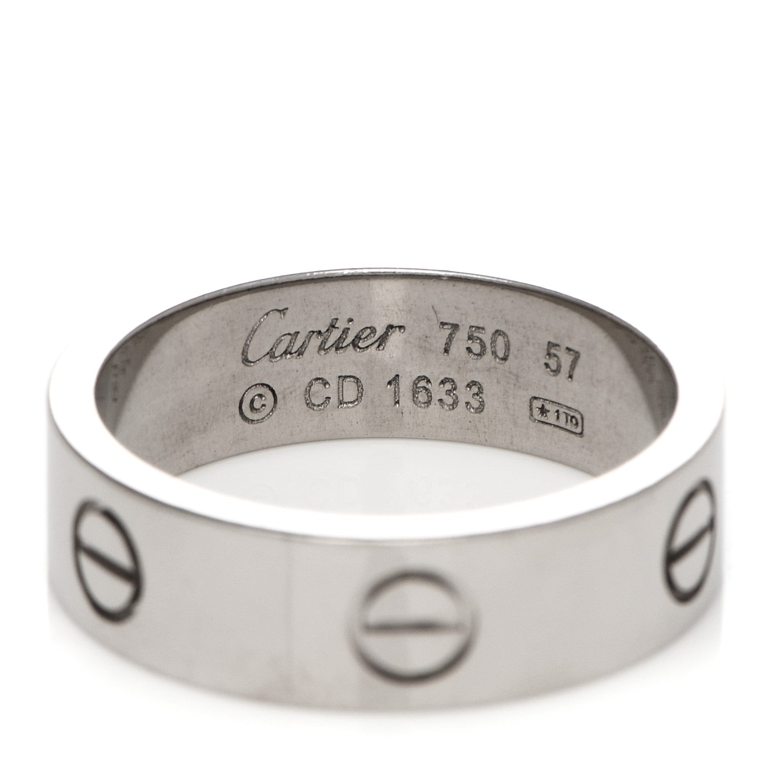 Cartier 18K White Gold 5.5mm LOVE Ring 57 8 4 of 5