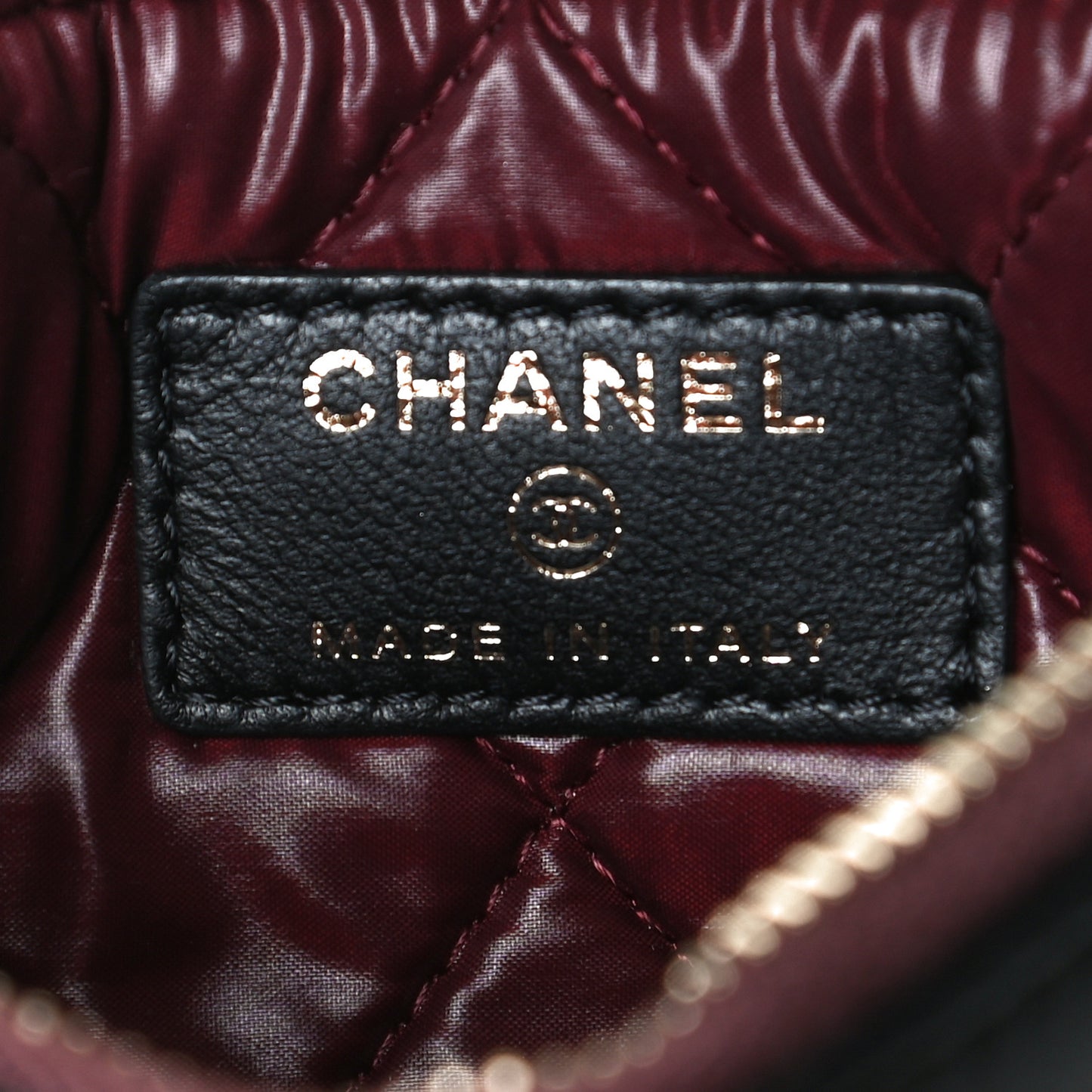 Lambskin Quilted Small Cosmetic Case Black