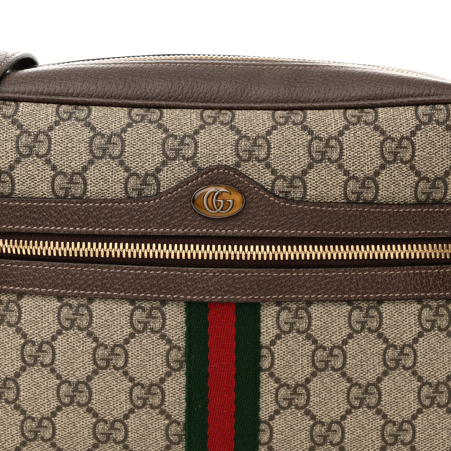 Gucci GG Supreme Monogram Web Small Ophidia Shoulder Bag Brown 8 of 13