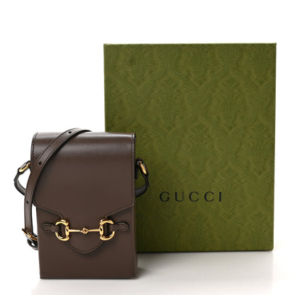 Gucci Boarded Plutone Calfskin Mini Horsebit 1955 Crossbody Bag New Acero 10 of 10