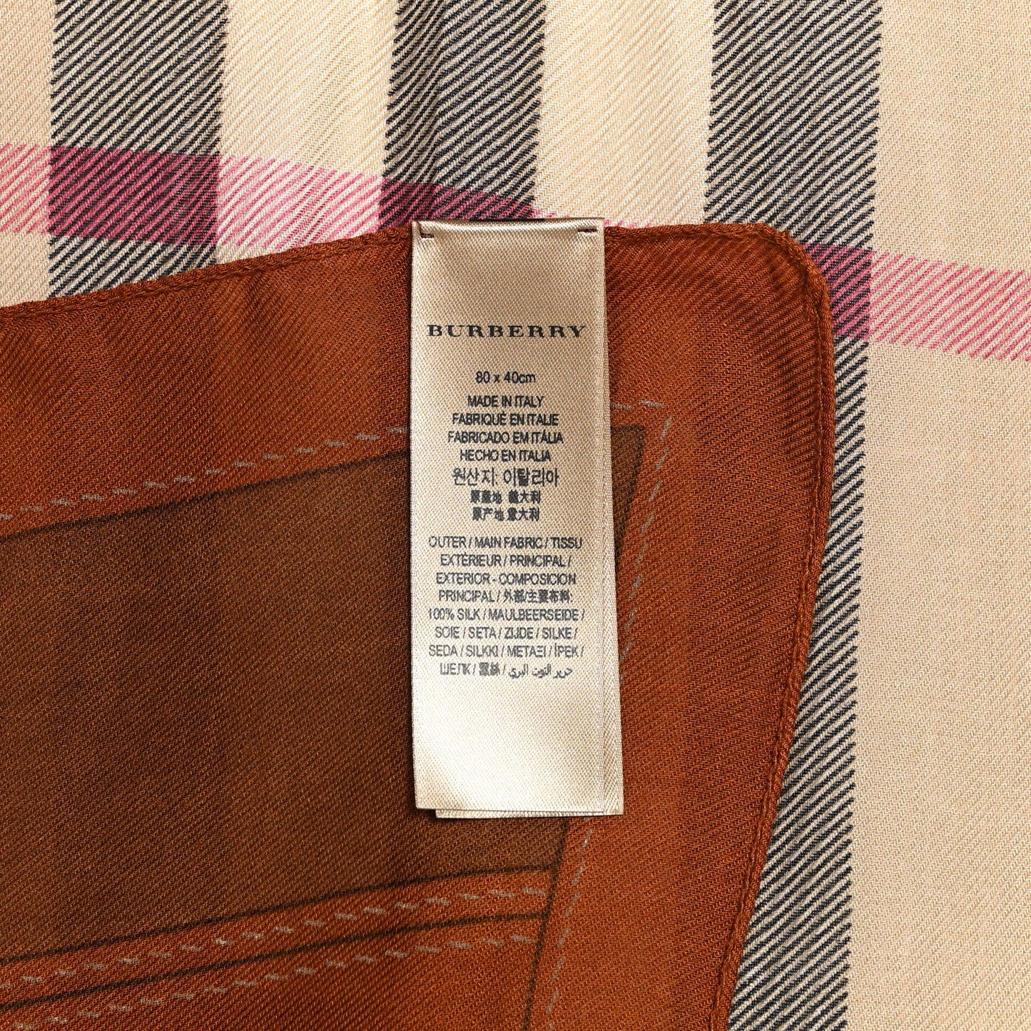 Modal Silk Haymarket Check Scarf Bronze