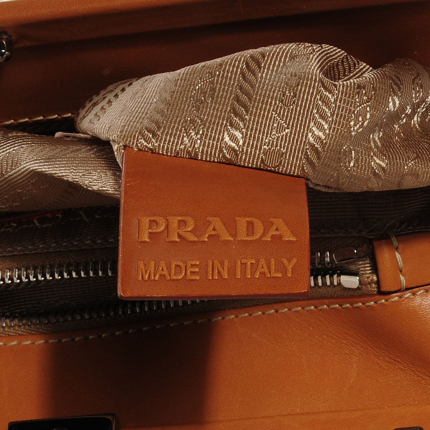 Prada Jacquard Logo Frame Shoulder Bag Corda Cuoio 8 of 10