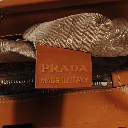 Prada Jacquard Logo Frame Shoulder Bag Corda Cuoio 8 of 10