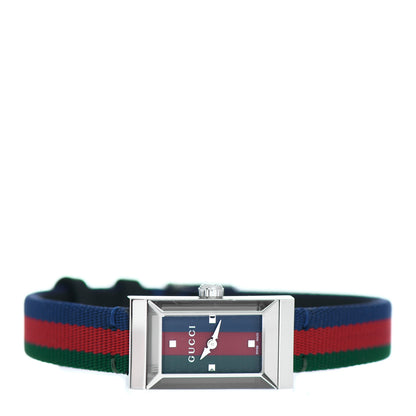 Gucci Stainless Steel Nylon 14mm Web G-Frame Quartz Watch Green 2 of 5