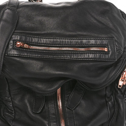 Alexander Wang Lambskin Marti Backpack Bag Washed Black Rose Gold Hardware 7 of 9