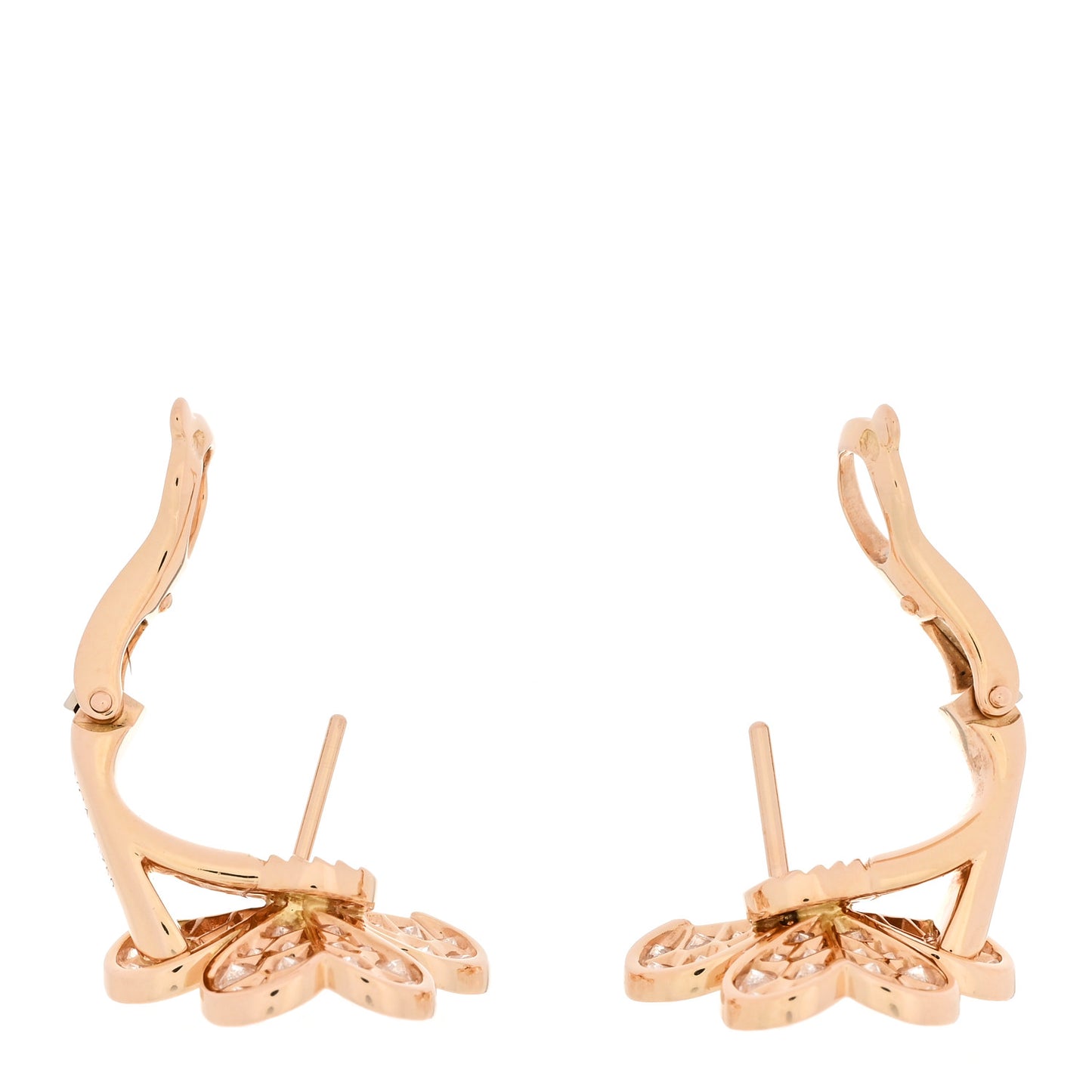 18K Rose Gold Diamond Small Frivole Pave Earrings