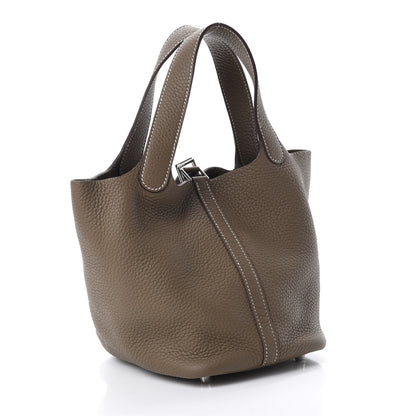 Hermes Taurillon Clemence Picotin Lock 18 PM Etoupe 3 of 10