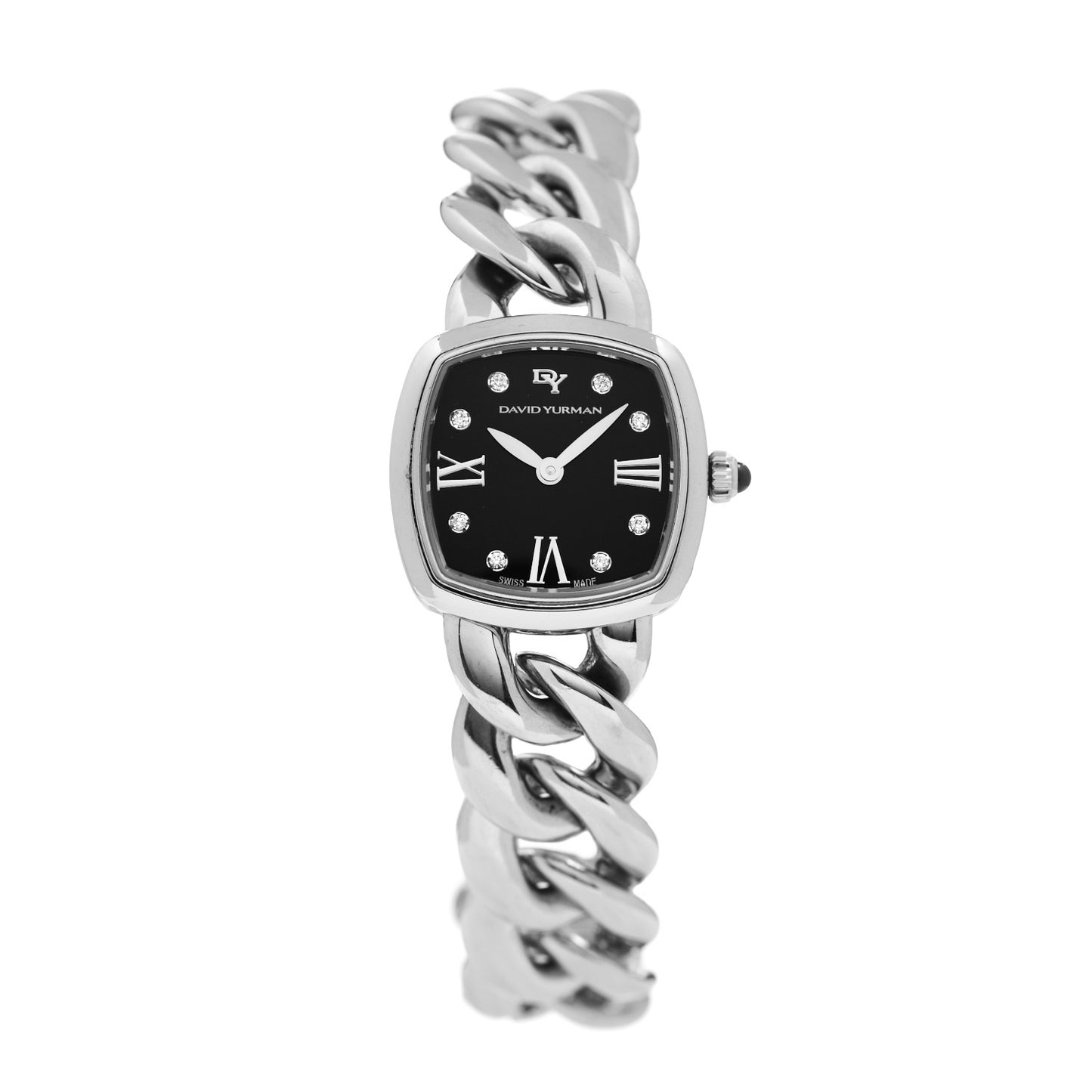 Stainless Steel Diamond 23mm Albion Quartz Watch Black