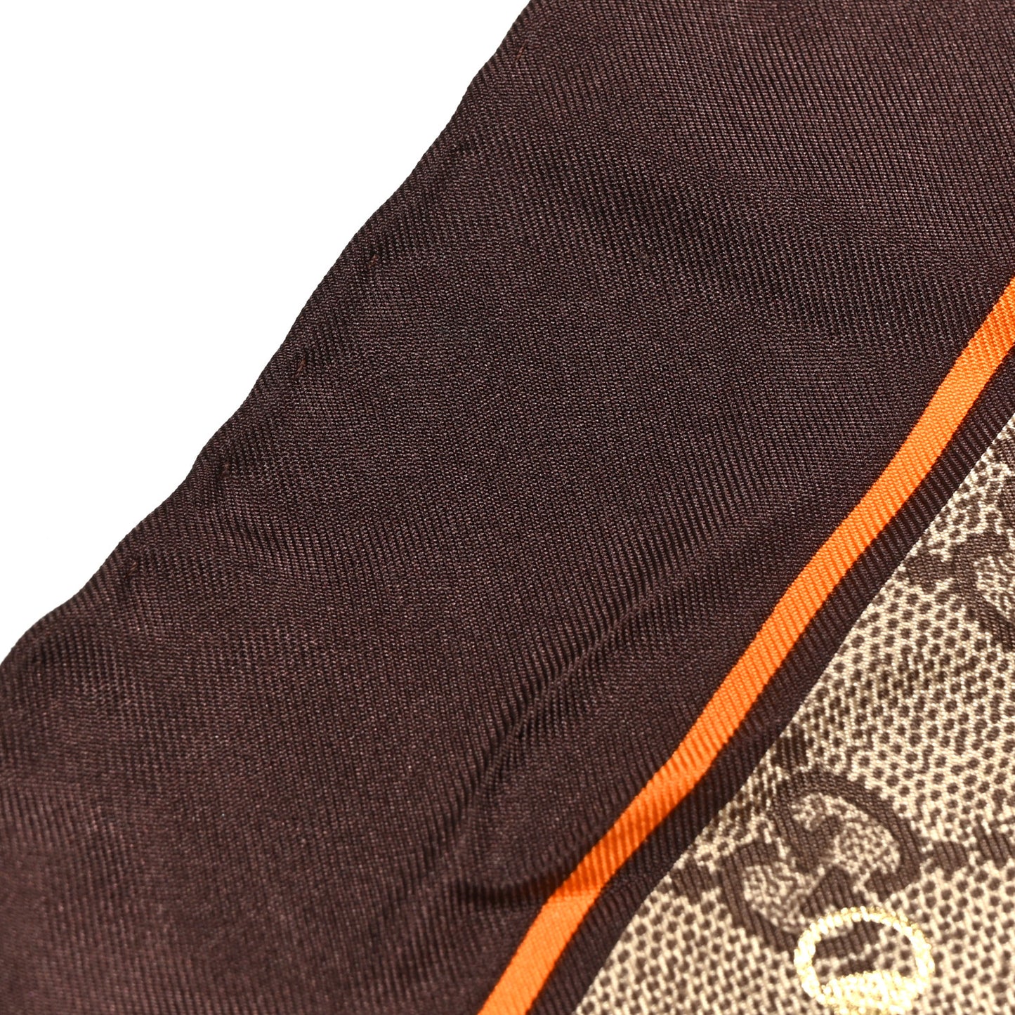 Silk Twill GG Monogram GG Gold Horsebit Square Scarf Brown Orange