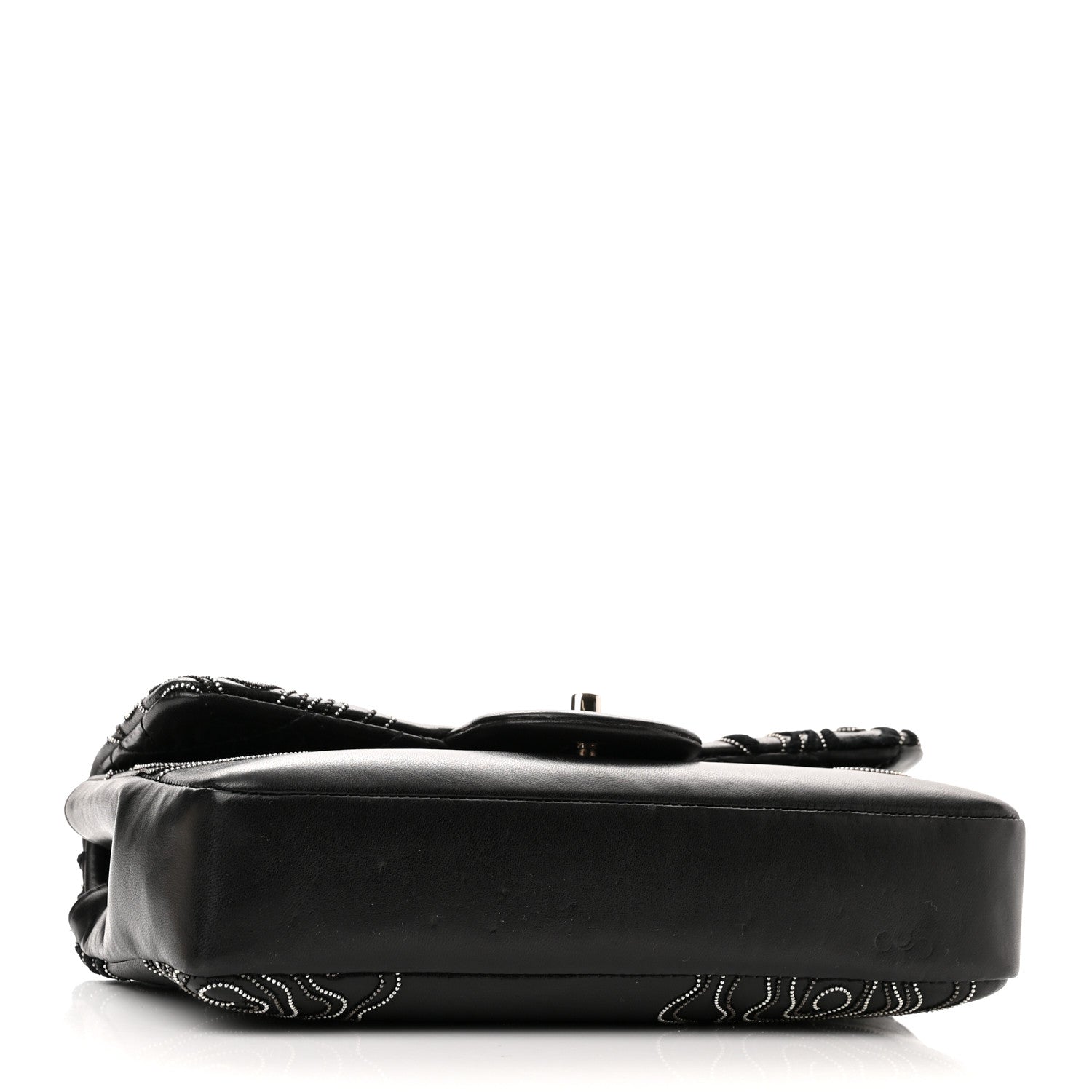 Chanel Lambskin Embroidered Camellia Follies Flap Black 4 of 12