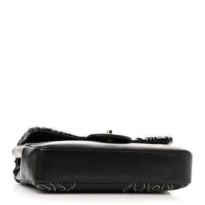 Chanel Lambskin Embroidered Camellia Follies Flap Black 4 of 12
