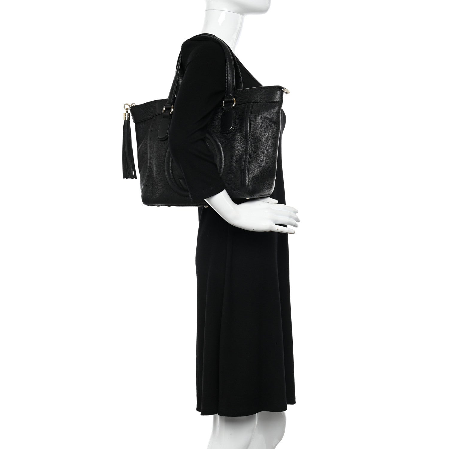 Gucci Pebbled Calfskin Small Soho Top Handle Bag Black 2 of 11
