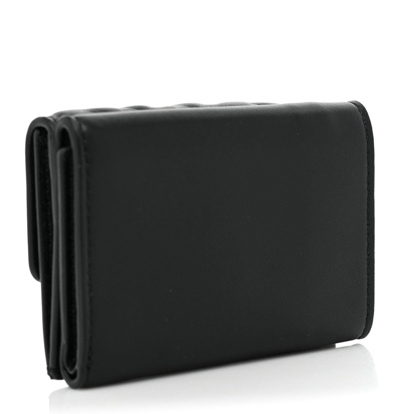 Nappa Matisse FF Diagonal Embossed Micro Tri-Fold Wallet Black