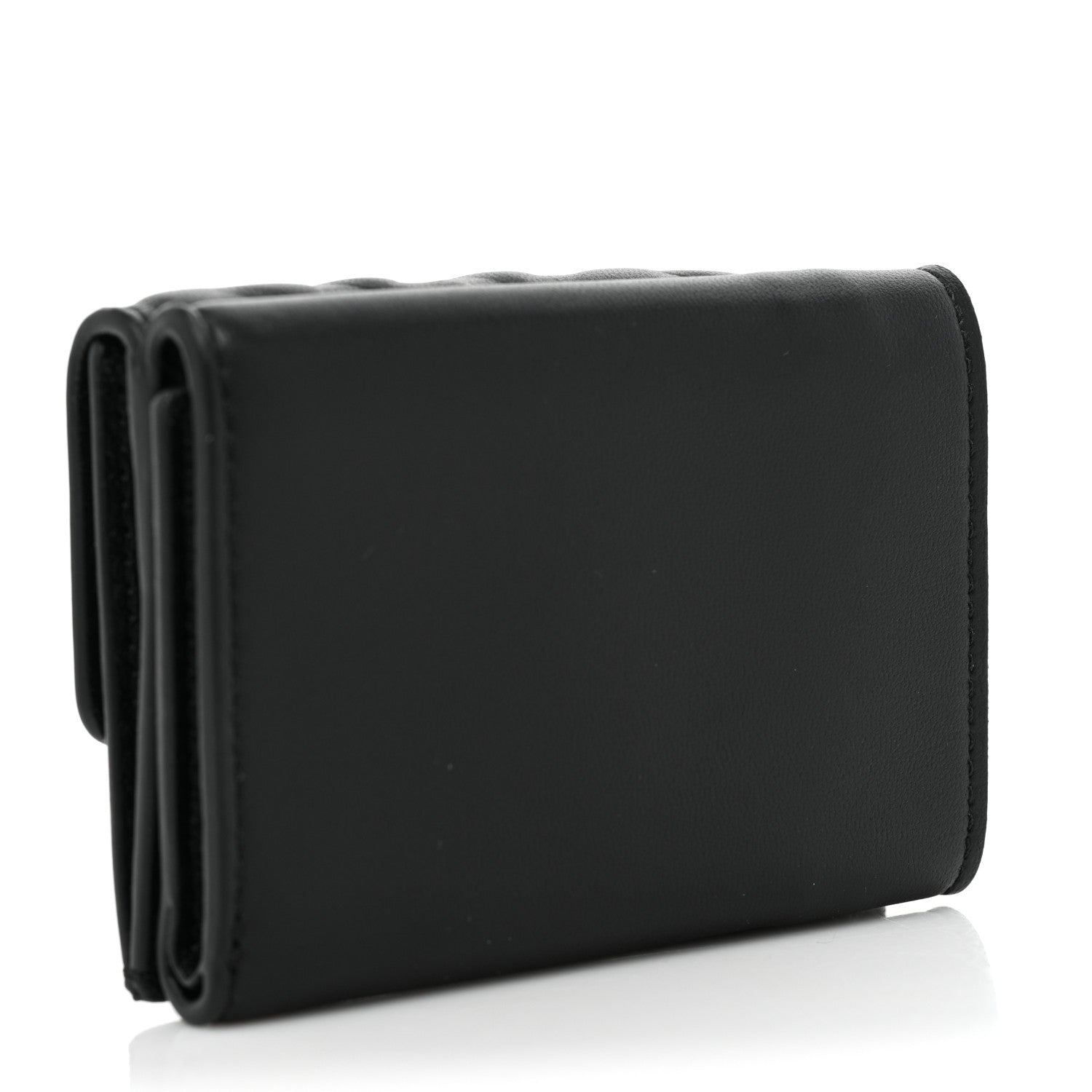 Fendi Nappa Matisse FF Diagonal Embossed Micro Tri-Fold Wallet Black 3 of 10