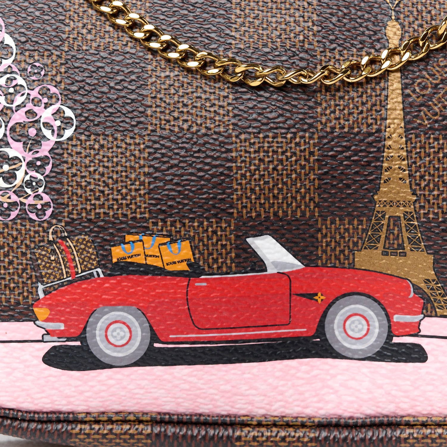 Louis Vuitton Damier Ebene 2019 Christmas Animation Mini Pochette